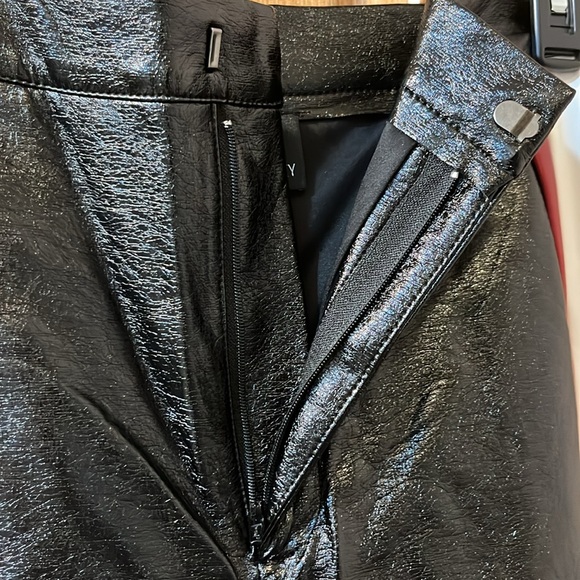 Cynthia Rowley Racing Stripe Black Vinyl Pants - Picture 3 of 8